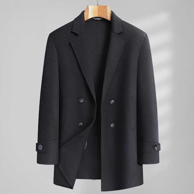 Arrival Men's Wool Blends New Fahsion Suepr Large Winter Men's Suit Collar Cashmere with Enlarged Double-sided Woolen Coat Plus Size XL-6X