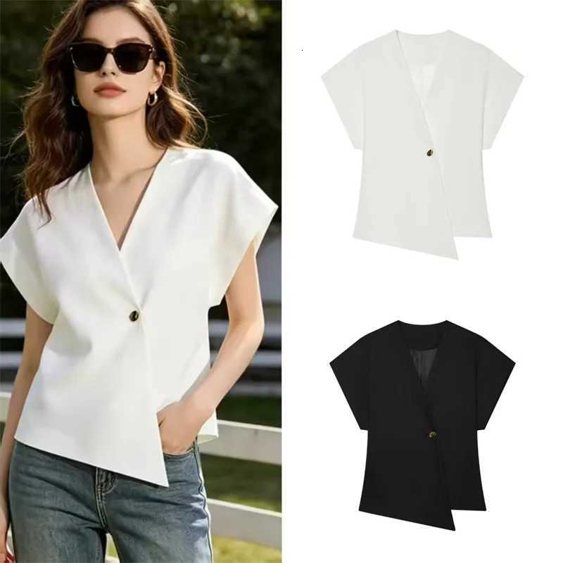Jackets Women's Jacket 2026 Women's Summer New Style Solid Color Short Sleeve with Button Decoration Simple Waist-Cinching Jacket Elegant