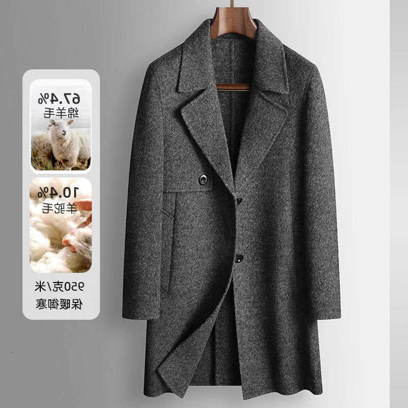 new Men's Wool arrival Blends Men's coat winter high business alpaca wool casual warm double-sided woolen windbreaker jacket trendy 3XL D2