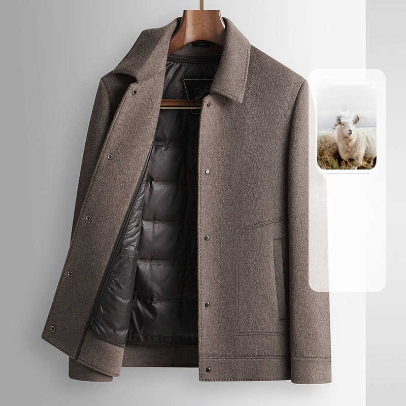 New Blends Men's Arrival Wool Men's Autumn and Winter Workwear with Detachable Down Liner Light Business Warm Woolen Jacket Size M-3XL 4XL