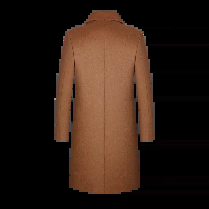 coat Men's Wool Blends Long men wool 54.3% autumn and winter new men's woolen coat medium and long suit collar cotton thickened woolen coa