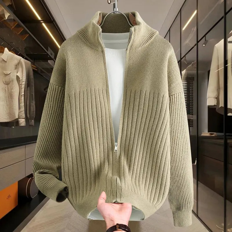 2026 Autumn Knitted Cardigan Sweater Men High Quality Comfortable Versatile Fashion Trend Casual Warm Solid Color Sweaters men 260920