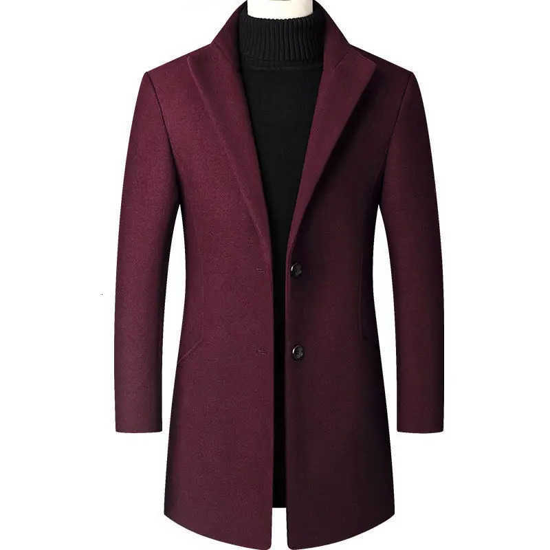 Wool Blends BROWON Brand Men's Korean Coat Men 2026 Autumn and Winter Woolen Men Coat New Casual Slim Fit Windbreaker Long Solid Color Men Jack