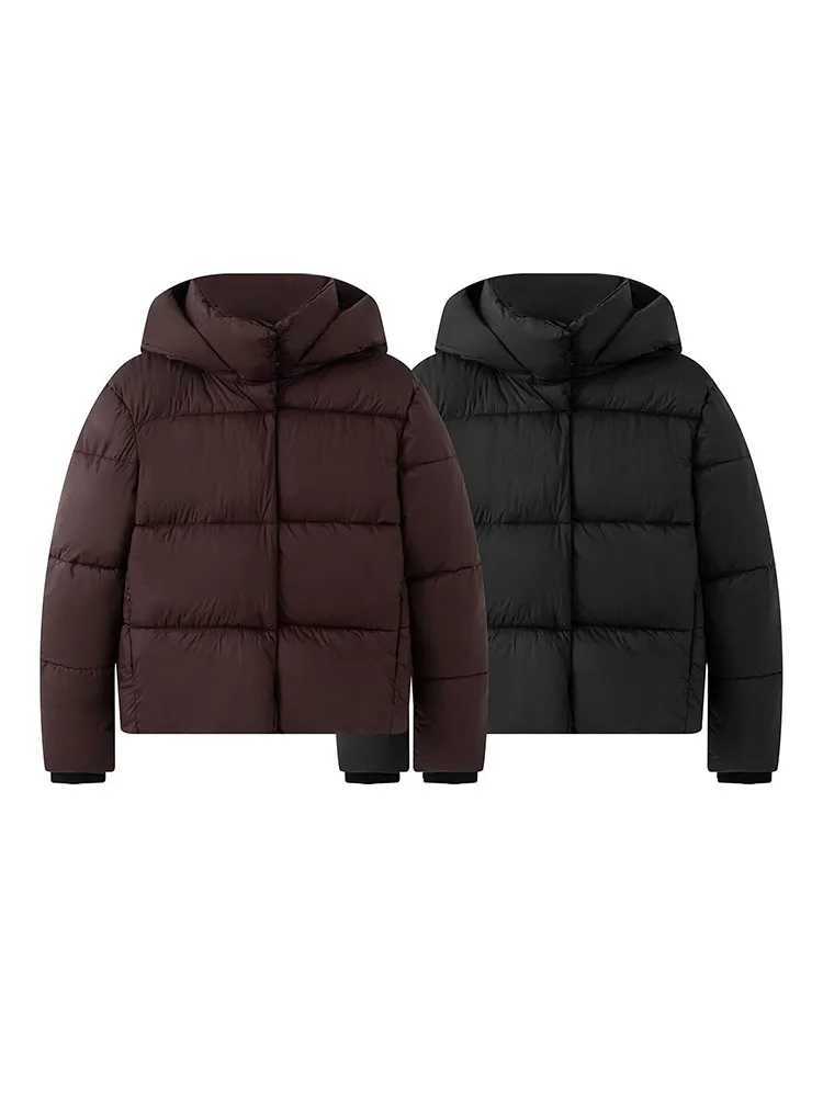 HH Women's Fashion Versatile Stand Collar Hooded Waterproof Down Jacket Female High Strt Casual Long-Slved Cotton Coat Mujer T260829