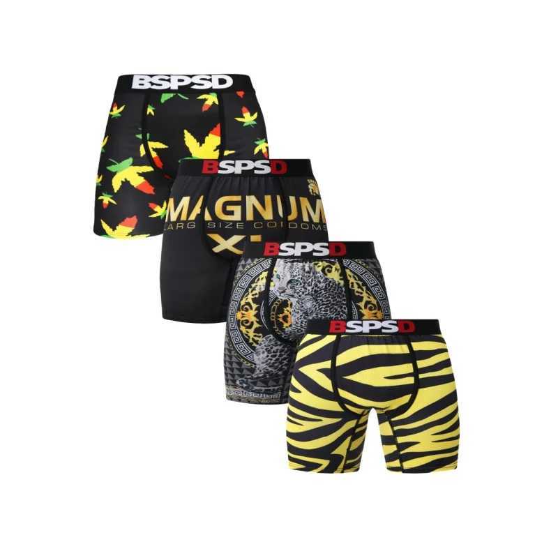 4Pcs Print Men Underwear Boxers Sexy Breathable SPorts Man Underpants Plus Size S-XXL Mens Boxershort Men's Panties Boxer Briefs Q260921