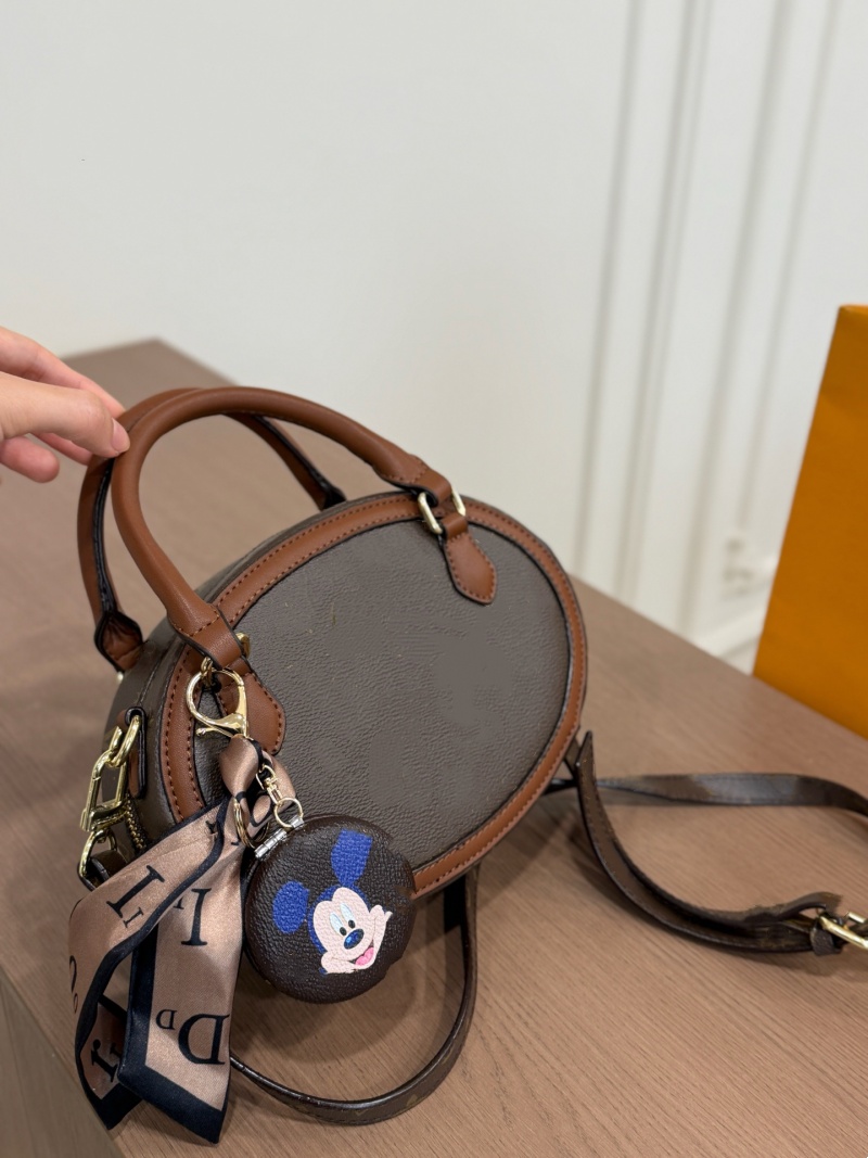 Mini Old Flower letter round pancake bag high-end crossbody small round bag Silk scarf mirror makeup box bag handbags Cosmetic Bag totes purse shoul