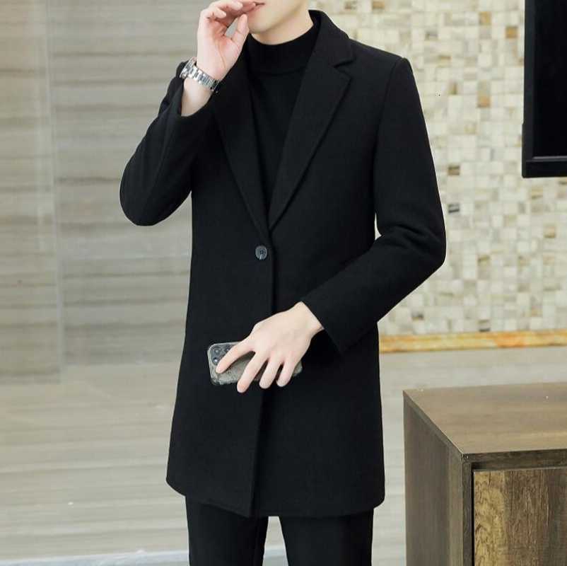 Misto lana Cappotto di cashmere da uomo bello di moda di alta qualità nuovo Cappotto spesso autunno e inverno per giovani e di mezza età KX227 D2609