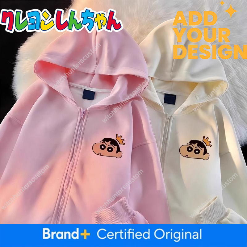 Cárdigan tipo sudadera con capucha de estilo japonés, con un bonito diseño de Crayon Shin-chan, nueva colección otoño/invierno, forro polar y calide