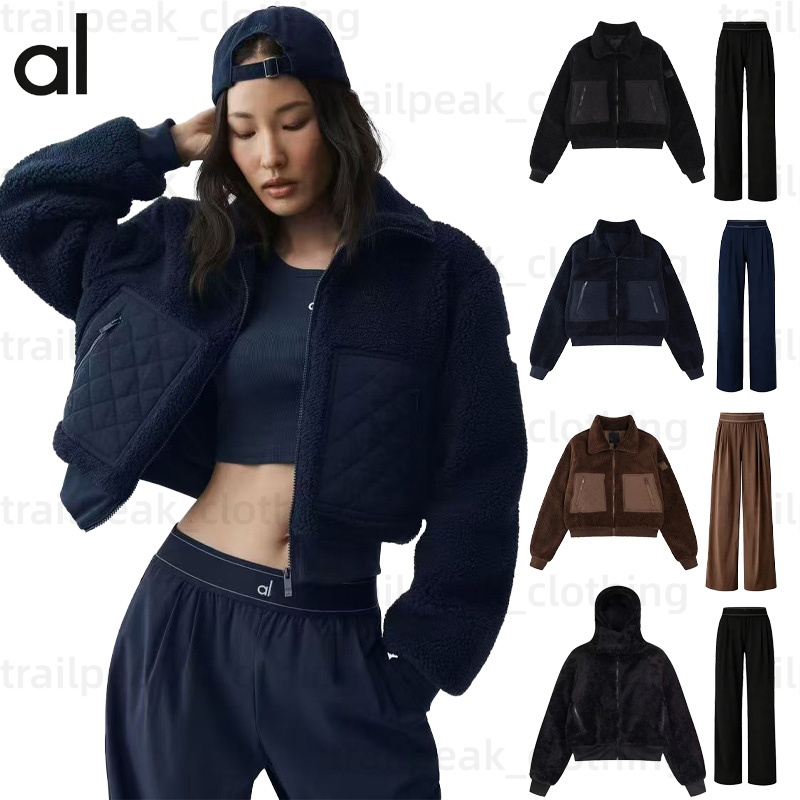 Womens fleece Lambhair Jacket Designer Brown Collar Up Zipper Hooded Jacket Top Thick and Warm Sporty and Casual Stand Autumn and Winter