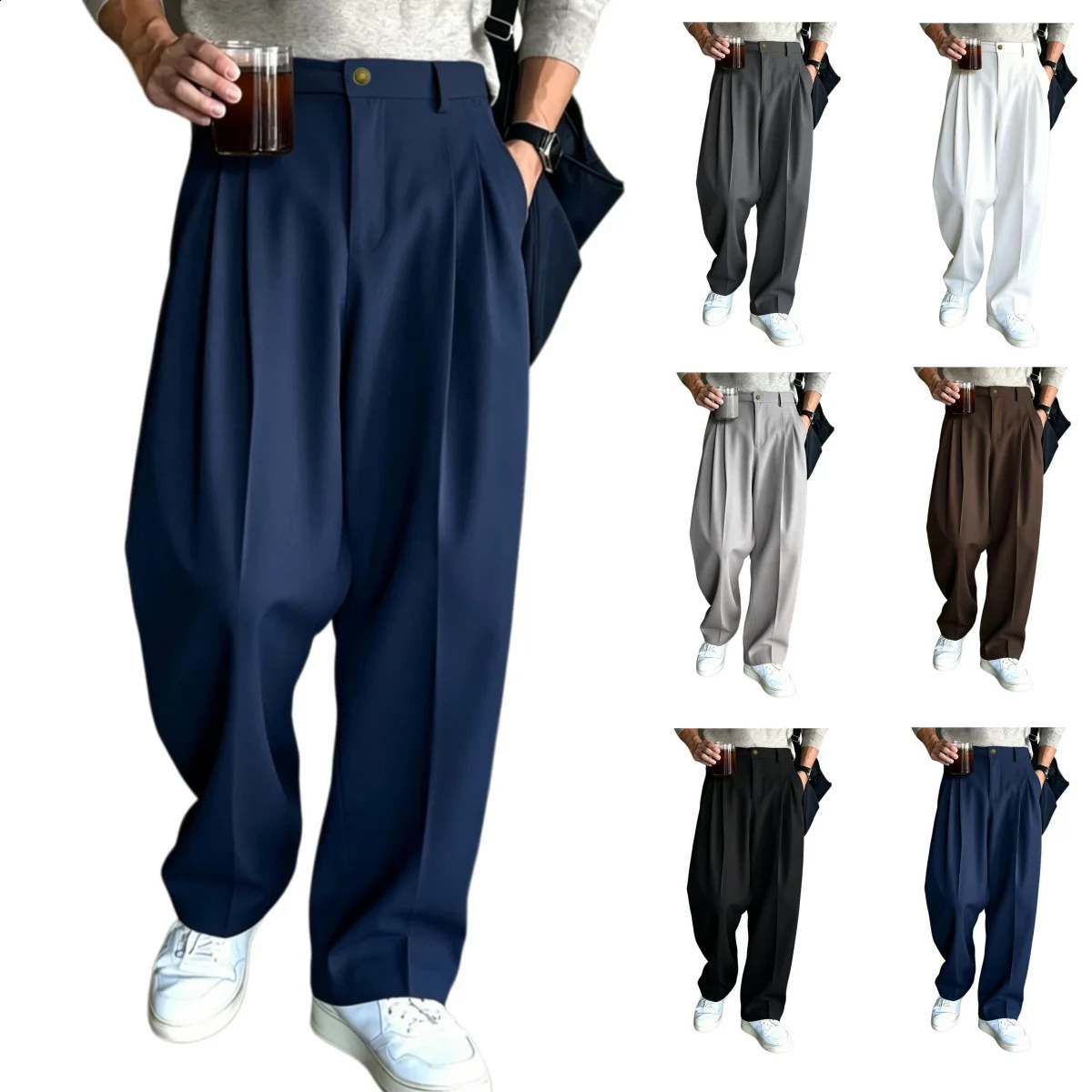 Male Pants Stretch Solid Black Smart Casual Mens Trousers Office Quick Dry Suit Spring Autumn Korean Straight 260920