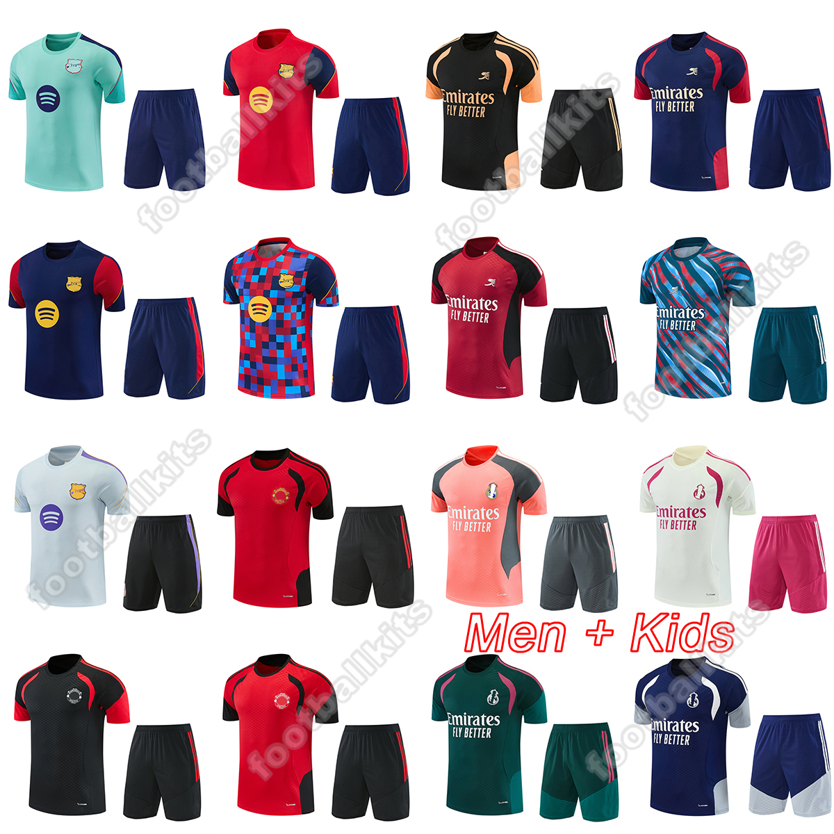 Maillot barcelone man training kit kids football kits 2025 2026 camiseta reals madrid mens soccer jerseys arsenaled training jersey shirt and shorts