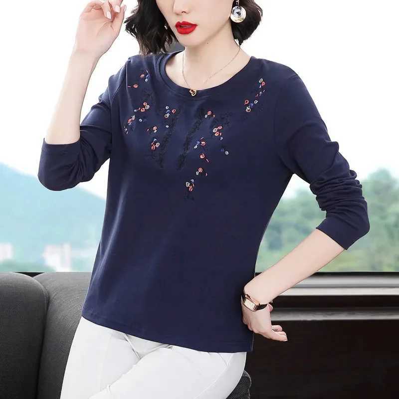 Women's T-Shirt Pure Cotton Long-sleeved T-padded Women's Autumn and Winter New Korean Loose Top Base Shirt Q260921