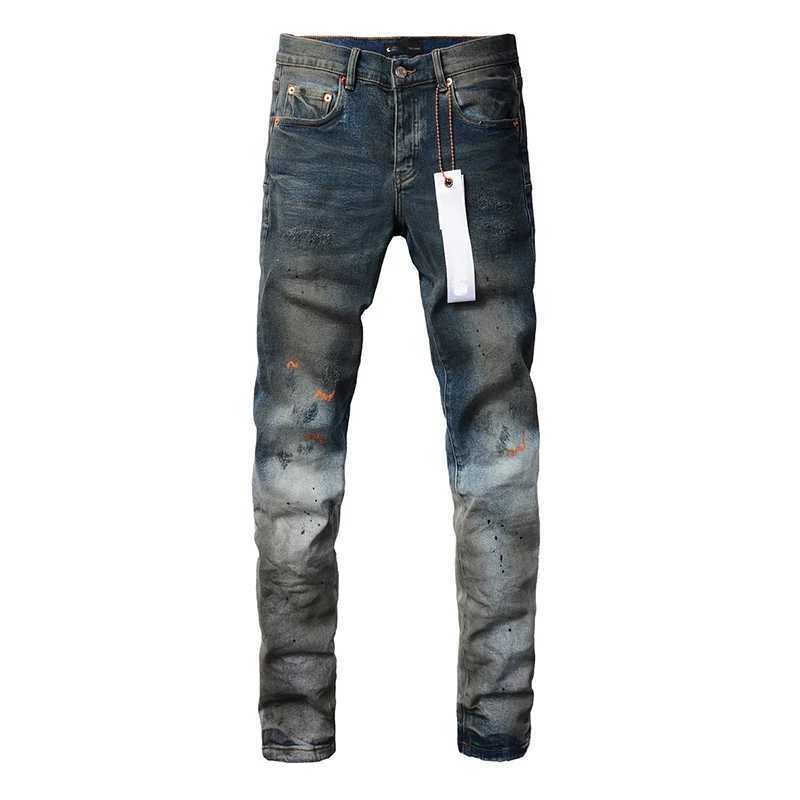 Men's High Street Distressed Dirty Washed Light Blue Cut Out Stretch Skinny Slim Fit Spray Painted Ripped Jeans S260921M7C0