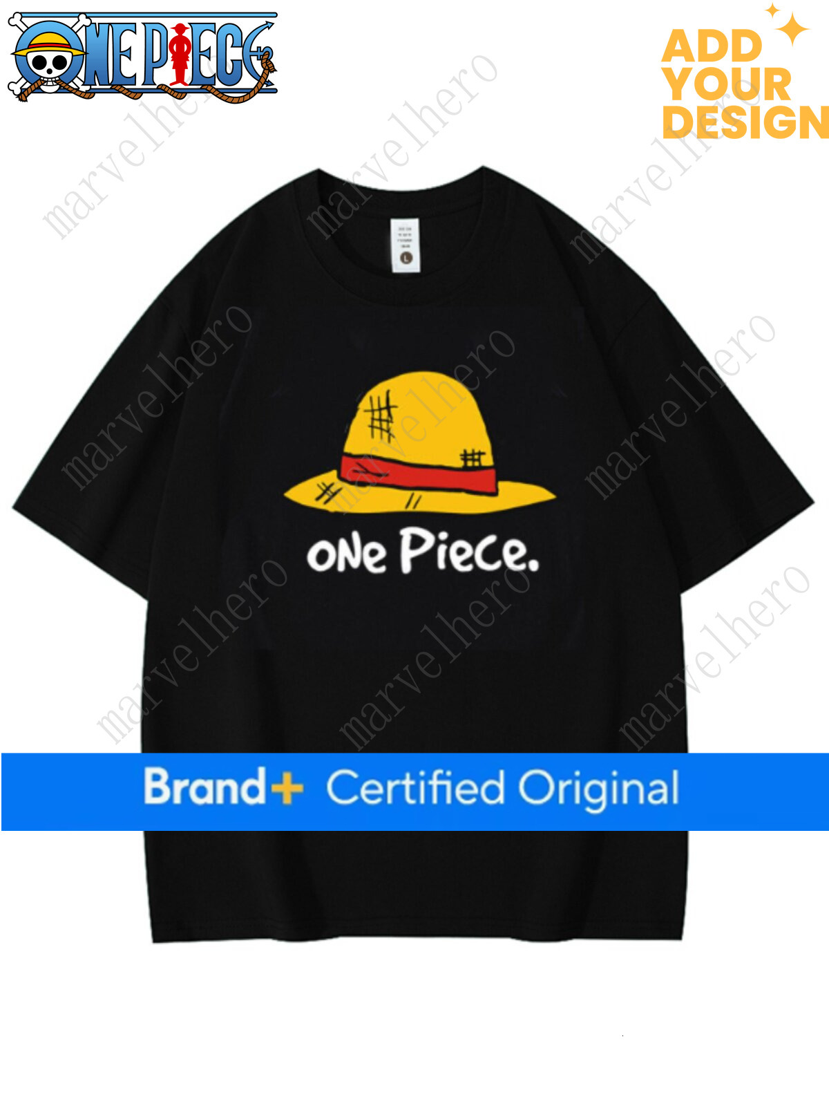 One Piece Luffy Summer Cotton Short Sleeve T-Shirt for Men and Women, Loose Fit Anime Print, Parent-Child Boys' Top, Ins Style