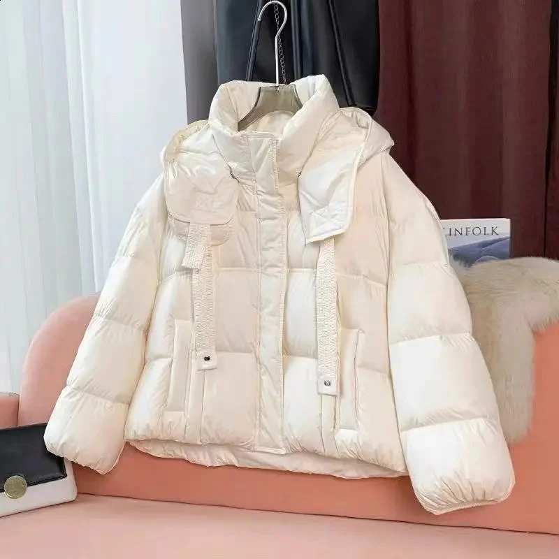 Short Down CottonPadded Jacket Womens Parkas 2027 Winter Hooded Bread Overwear Warm Cotton Coat Korean Ladies Outwear Tops 260920