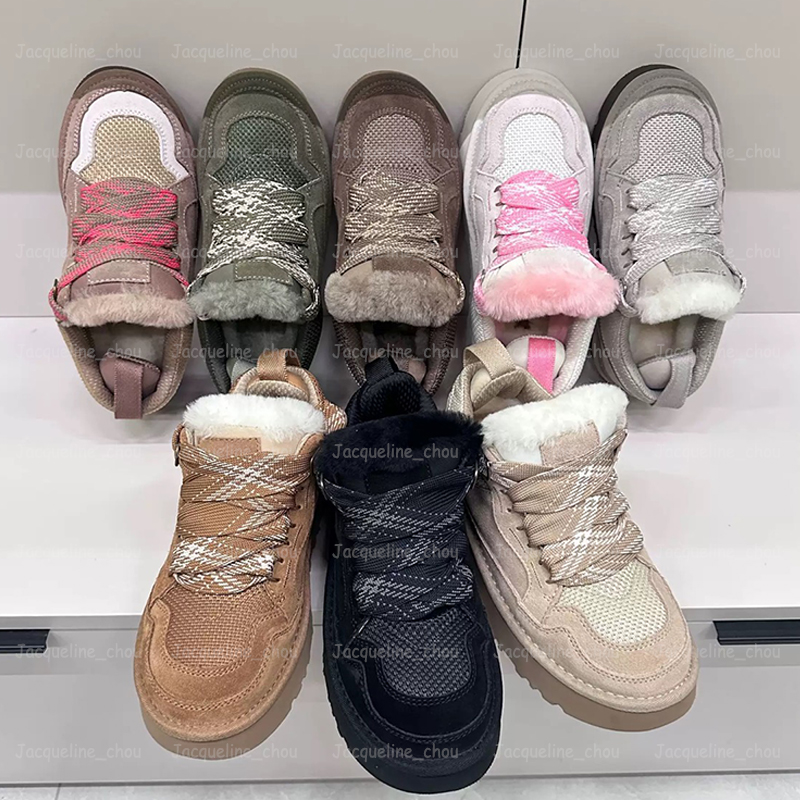 Women Designer Boots Platform Sneakers Furry Snow Boot Jumbo Lace Up Boot Winter Warm Ankle Booties Tazz Tasman Outdoor Trainers Size 35-44