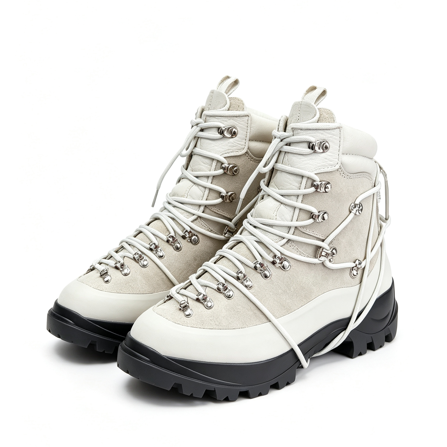Vintage High top Hiking shoes Motorcycle boots men's Thick-soled Martin Boots Genuine Leather Rivet Boots Grey Brown Size 39-45