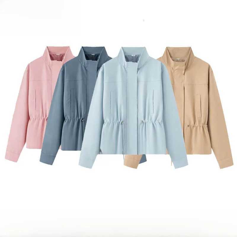 New Women's Jackets Spring Summer Arrival Women's Fashion Low Waist Drawstring Sleeveless Bloomer Jacket Vintage Style Polyester Fiber Zip