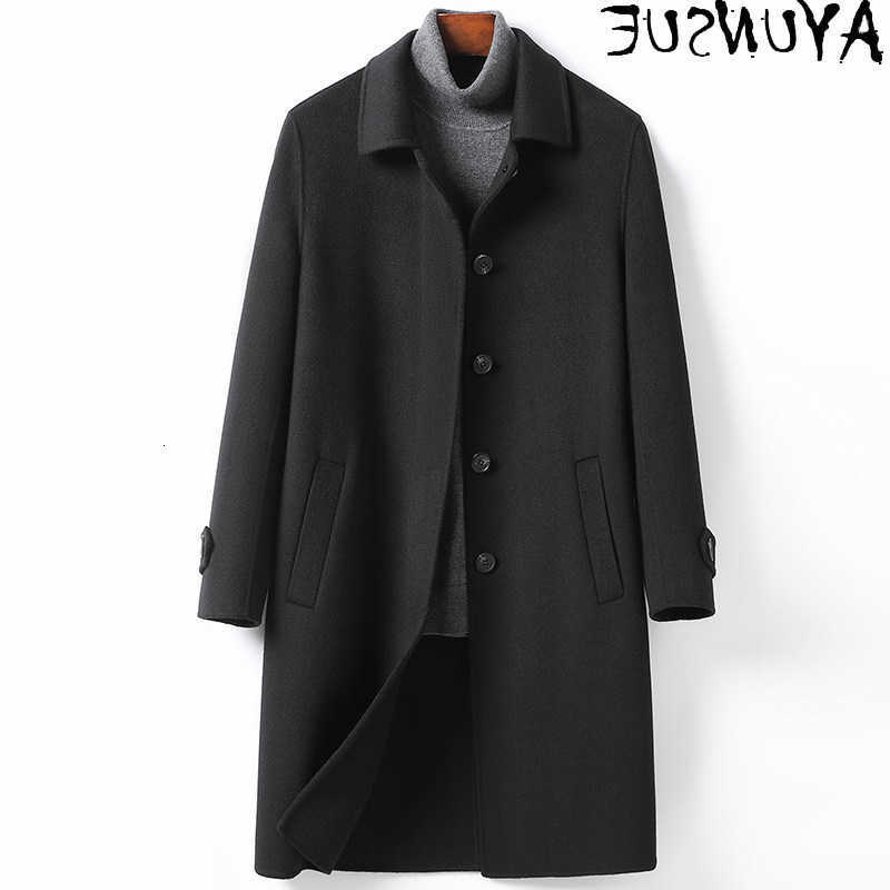 High Men's Wool Blends AYUNSUE Quality Double-sided 100% Wool Coats for Man Autumn Winter Casual Woolen Jacket Mid-length Fashion Trench Coat 2