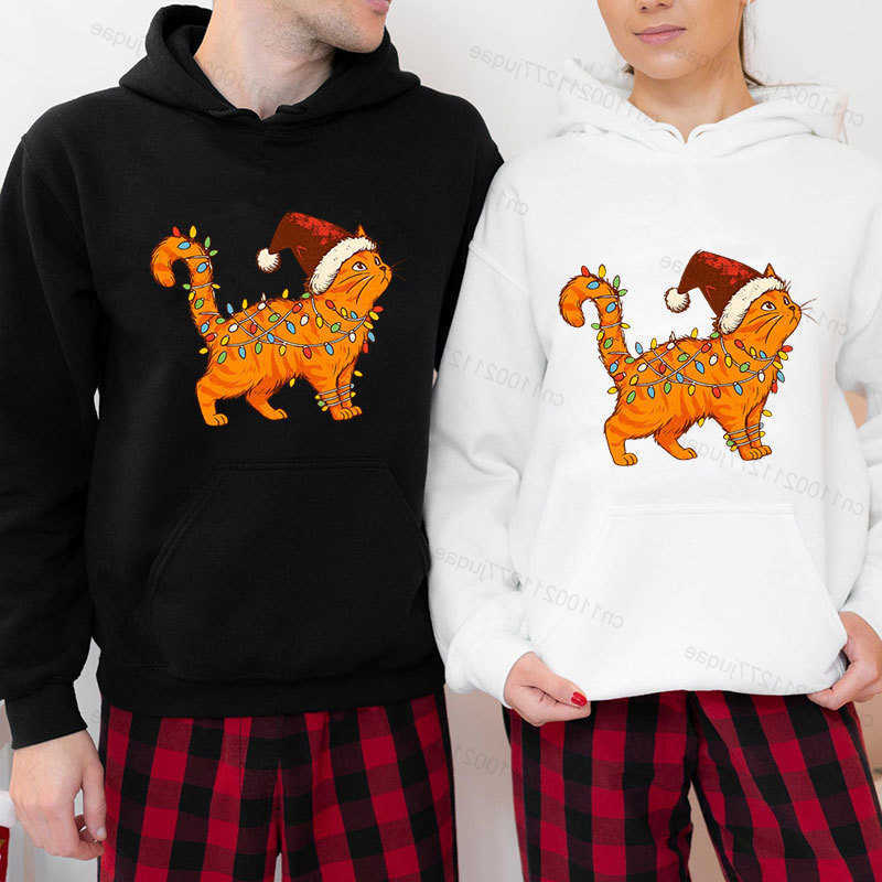 Cat Sweatshirts Christmas Men's Hoodies Hoodies Xmas Animal Graphic Sweatshirts Autumn Winter Tracksuits Cat Lover Pet Owner Casual Xmas Holida