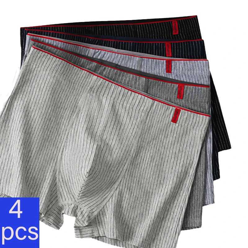 4 Pcs/Lot Boxer Mens Sexy Stripe Panties Underwear Sexy Knickers Underpants Shorts Fashion Under Wear Lingerie Boxers Briefs Q260921