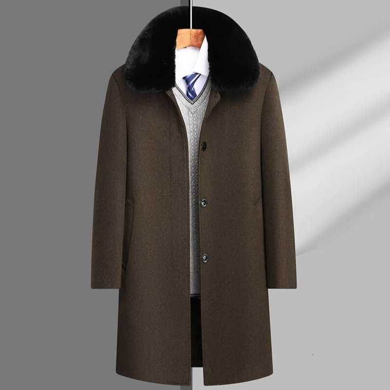Casual Blends Men's Men's Wool Thicken Woolen Coats 2025 Winter Warm Windbreaker Jackets Outwear Solid Wool Overcoat D260921