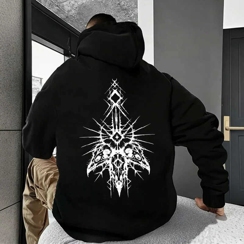 Hoodies Sweatshirts 2026 New Men's Autumn Winter Male Fashion Casual Hoodie with 666 Cross Man Streetwear Hooded Sweatshirt Gothic Demonic Them