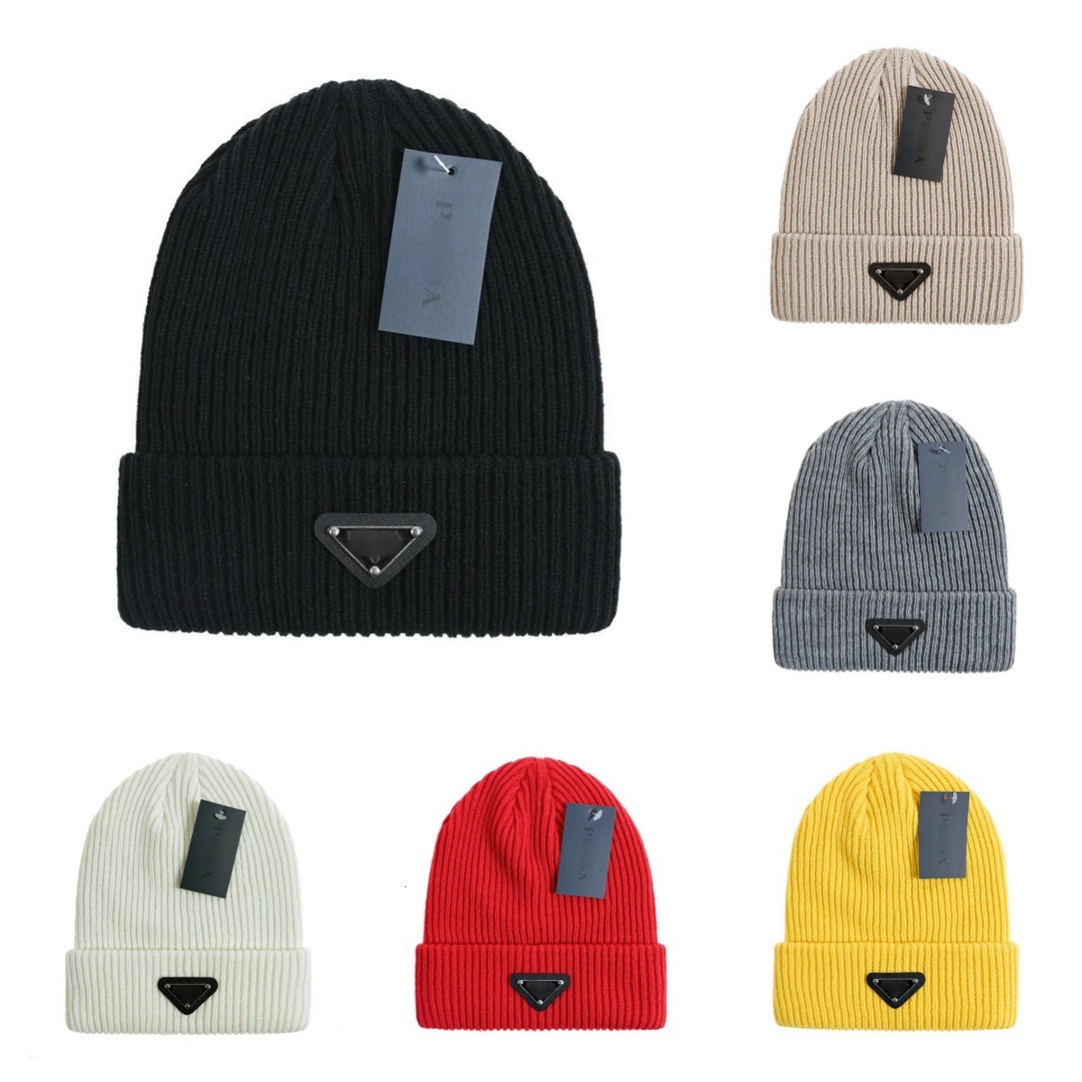 P Hat Designer Prahat Pard Triangle Baseball Cap Woman Casquette Gorras Knitted Hat P Home Windproof Warm Unisex Solid Color Versatile Face Slimming