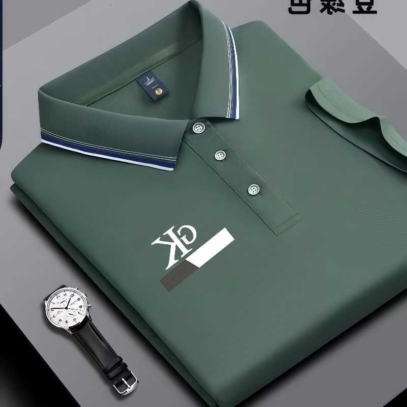 2026 Men's Casual new Shirts men's striped polo shirt striped collar with GK printed letters wrinkle resistant breathable top H260921