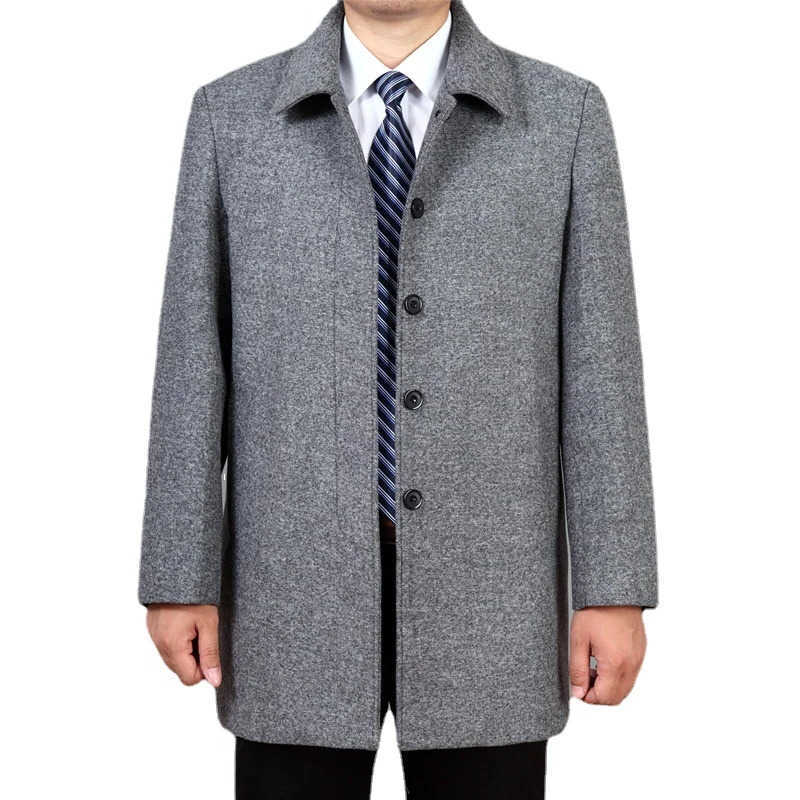 Wool Blends New Arrival Men's Fashion Suepr Large Autumn and Winter Men's Woolen Coat Trench Jackets Plus Size S M L XL 2XL 3XL 4XL 5XL 6X