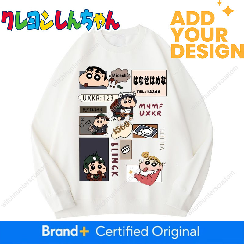New long-sleeved, round-neck Crayon Shin-chan T-shirt, loose-fitting, American-style, trendy, versatile casual top for teenagers 25