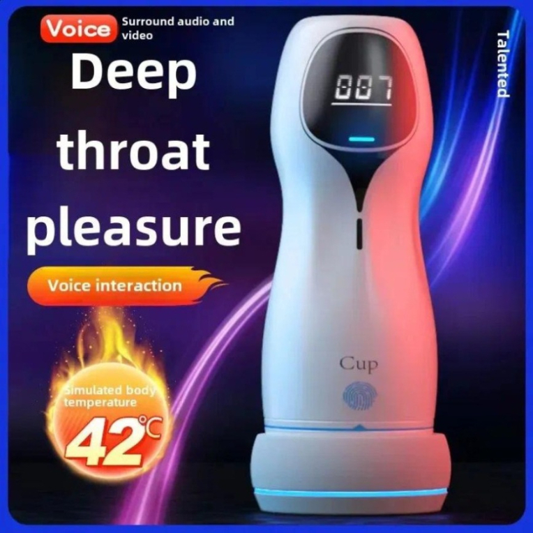 2026 New Automatic Male Masturbator Cup Silicone Vibrator Adult Endurance Exercise Vibration Blowjob Men Penis Trainer Sex Toys264.D4
