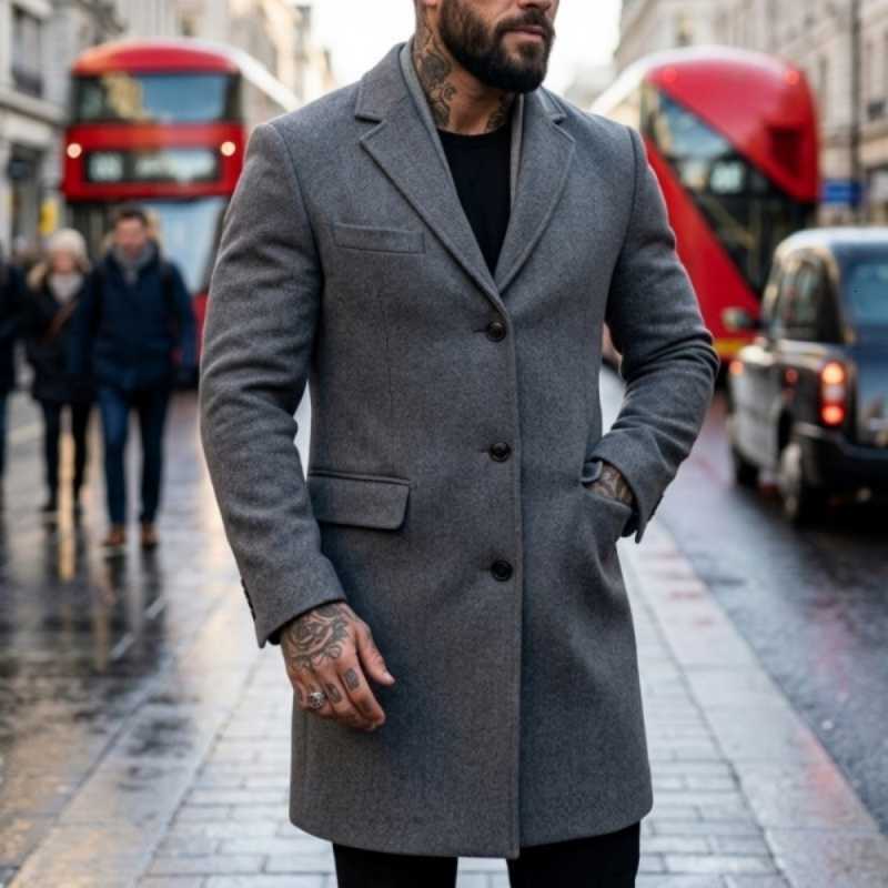 Arrivals Men's New Wool Blends for Men Winter Casual Jackets Single-Breasted Business Blazers Solid Jackets Windproof Coats Mens Winter Wear D2