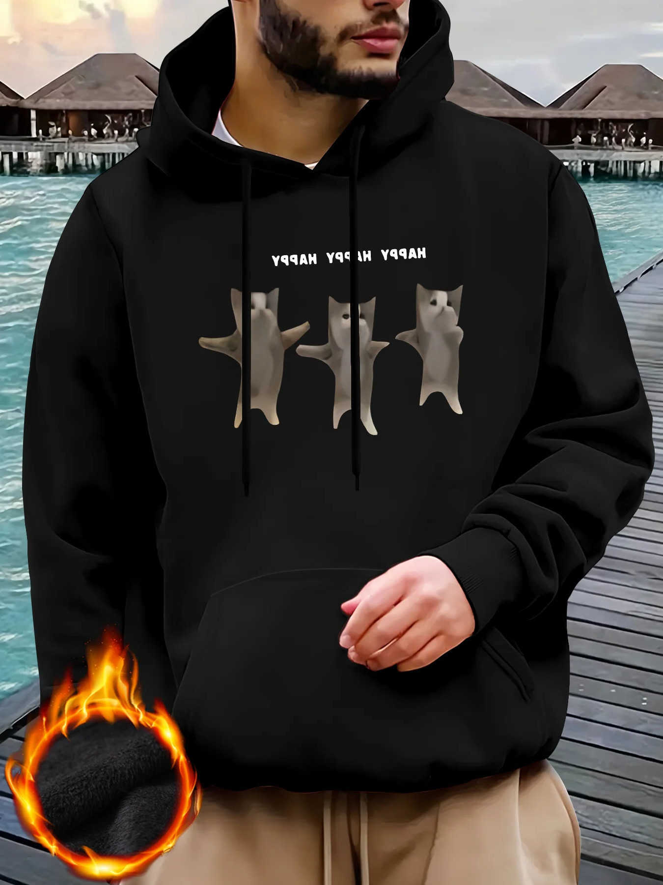 Cat Men's Hoodies Sweatshirts 2026 Printed Hooded Men Women Hoodies Plus Size Fashion Sweatshirt Long sleeve Unisex Streetwear Tops D260921