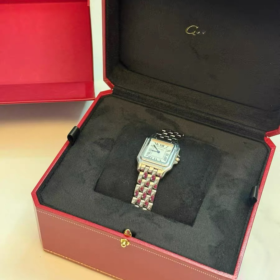 Carhtier Watch Moissanite Watch For Women Luxury Designer Square Quartz Wristwatch Metal Chain Bracelet Diamond Bezel Daily Party Ladies Wrist Watch