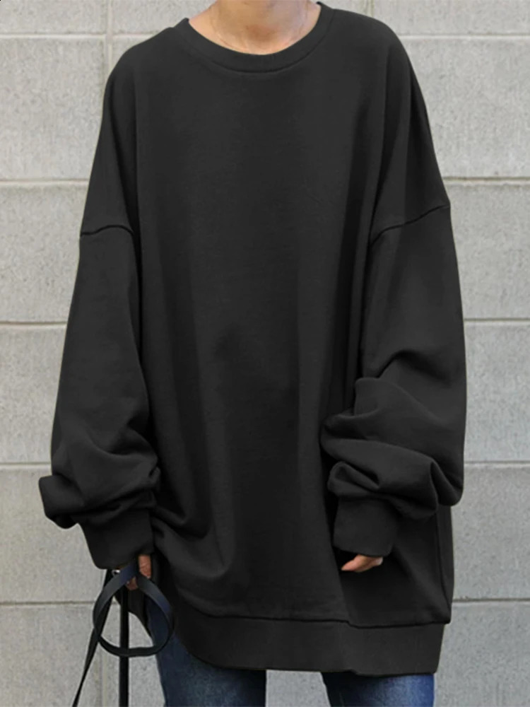 Fashion Winter Hoodies Sweatshirt ZANZEA Autumn Long Sleeve SweatshirtsOversized Women Solid Loose Pullover Casual Streetwear 260921
