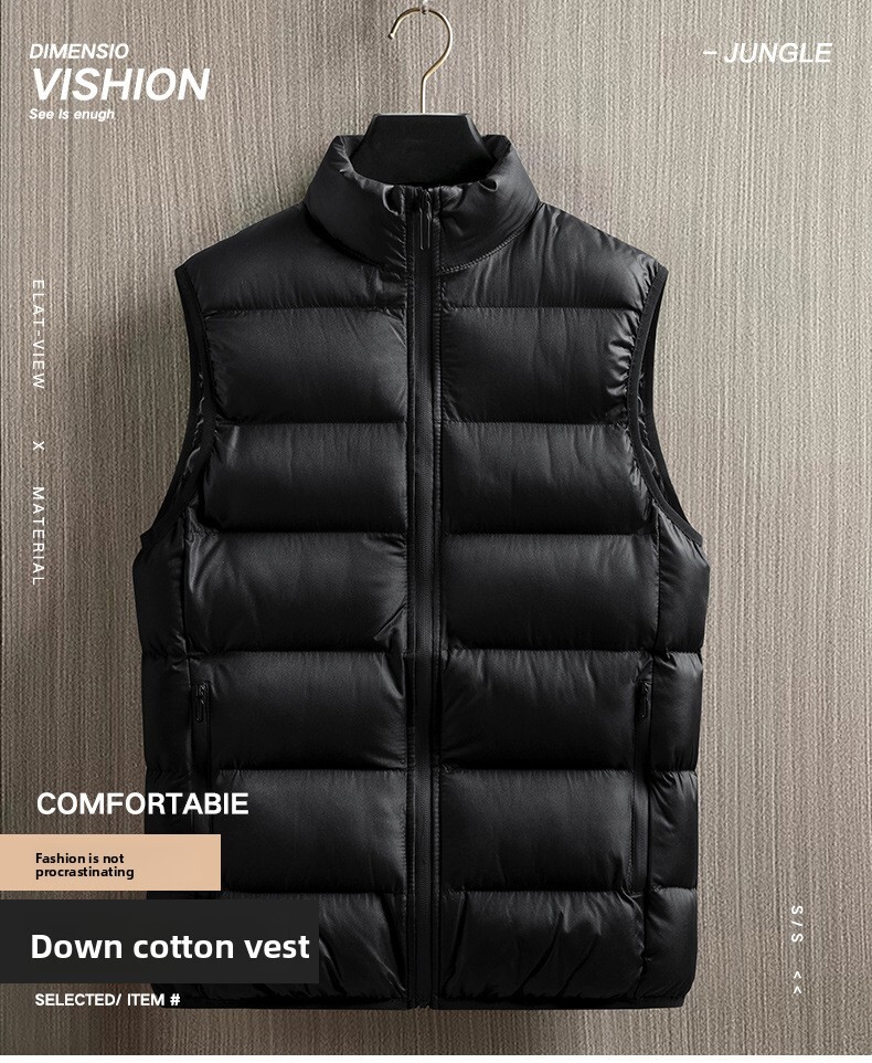2026 Fashion Running Wear Pilling Anti Fading Coats Parkas Men Jacket Warm Down Cotton Vest Black J260921