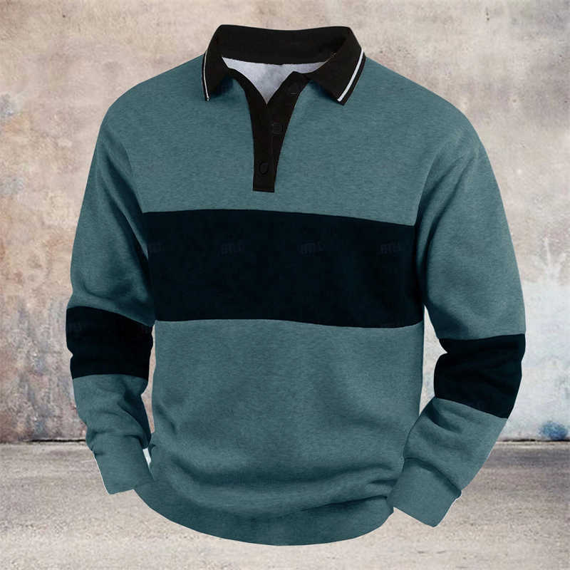 Striped Men's Casual Shirts Simple Long SLeeve POLO Shirts For Men Fashion Trendy 3D Printed POLO Shirt Casual Oversized Lapel Button Tops H260