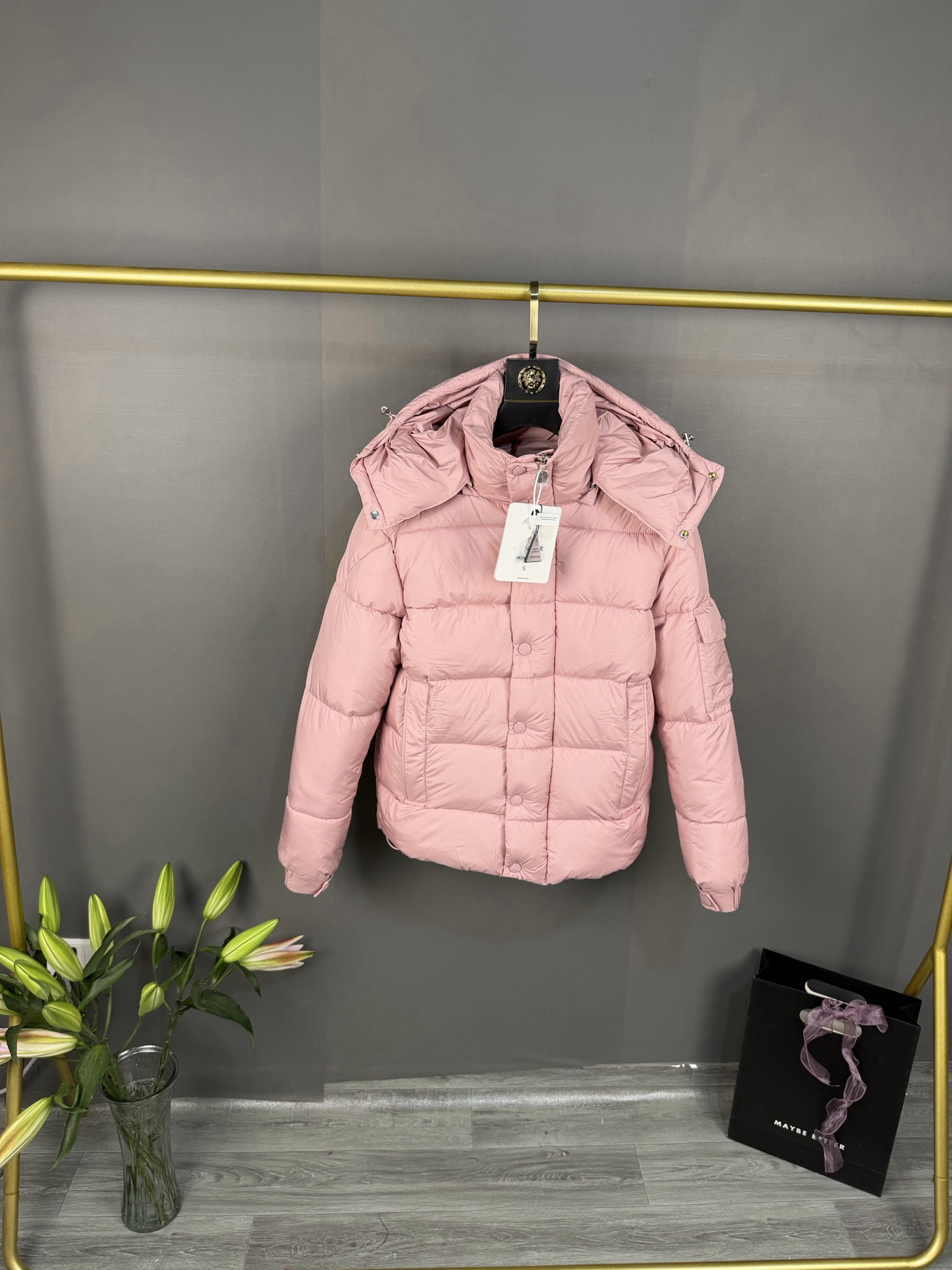 Heren winterjas designer pufferjas warm winddicht dons glanzend mat materiaal M-4XL roze voor koppels