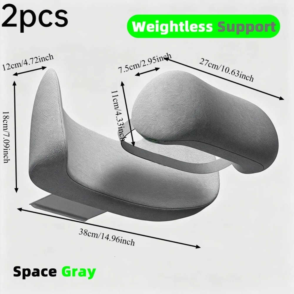 Covers Car 2pcs Seat Space Gray Memory Foam Car Seat Cushion Neck Head Lumbar Support Pillow 2Pcs Split Auto Support Set J260919