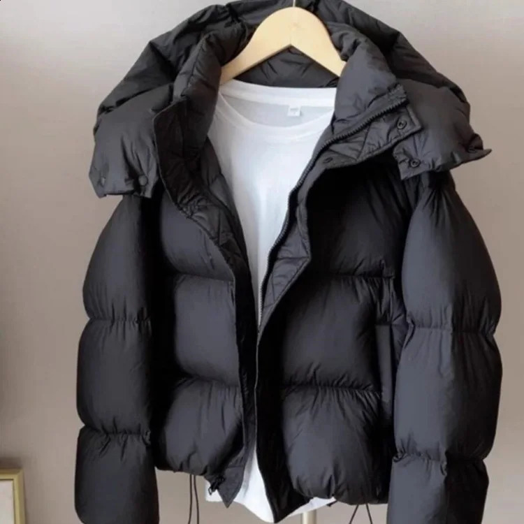 Winter Puffer Jacket Women Fashion Hooded Down Cotton Overcoat Female Loose Casual Warm Parkas Outerwear 260920