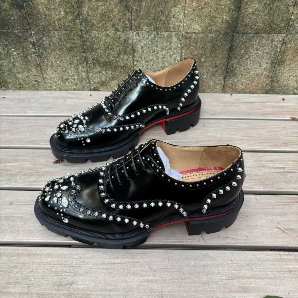 Casual Shoes Men's Shoes for Business Travel Korean Style New Pointed Toe Leather Shoes Men's Formal Dress Shoes Large Size Punk Style