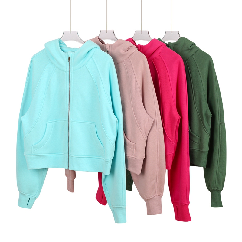 Felpa con cappuccio e mezza cerniera per yoga da donna in cotone con cerniera intera Giacca da allenamento per il tempo libero antivento, calda, amp