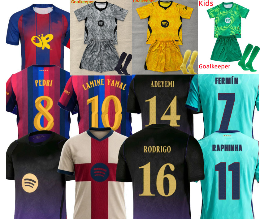 Kids ensemble gardien de but 1# JOAN GARCIA SZCZESNY maillots football 2026 GAVI maillot 26 27 LAMINE YAMAL OLMO TER STEGEN équipement football