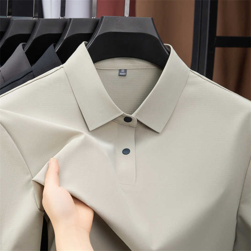 Clothing Men's Casual Shirts Brand 2026 New Men's Summer Polyamide Spandex Fabric Polo Shirt High Stretch Ice Silk Breathable Cool Touch T