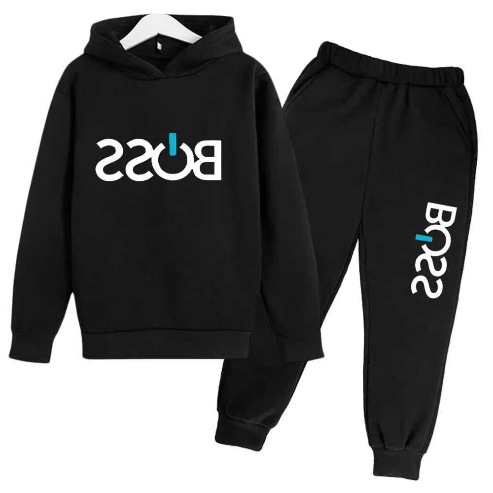 New Sweatshirts Streetwear Men's Hoodies Spring And Autumn Hoodie Set s Casual Long sleeve Hoodie Tops+Pants Sportswear 2-14 Years Old D260921