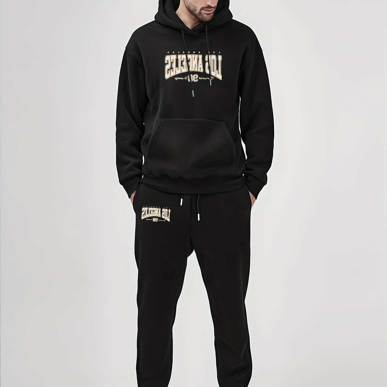 sports Men's Hoodies Sweatshirts Men's pullover and sports pants set. Polyester casual sports outfit regular style for spring and autumn s