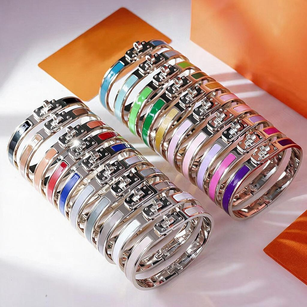 Bracelet H en acier inoxydable argenté, manchette de mariage à la mode pour Couple, pour femmes et hommes, bijoux de luxe de styliste, cadeaux