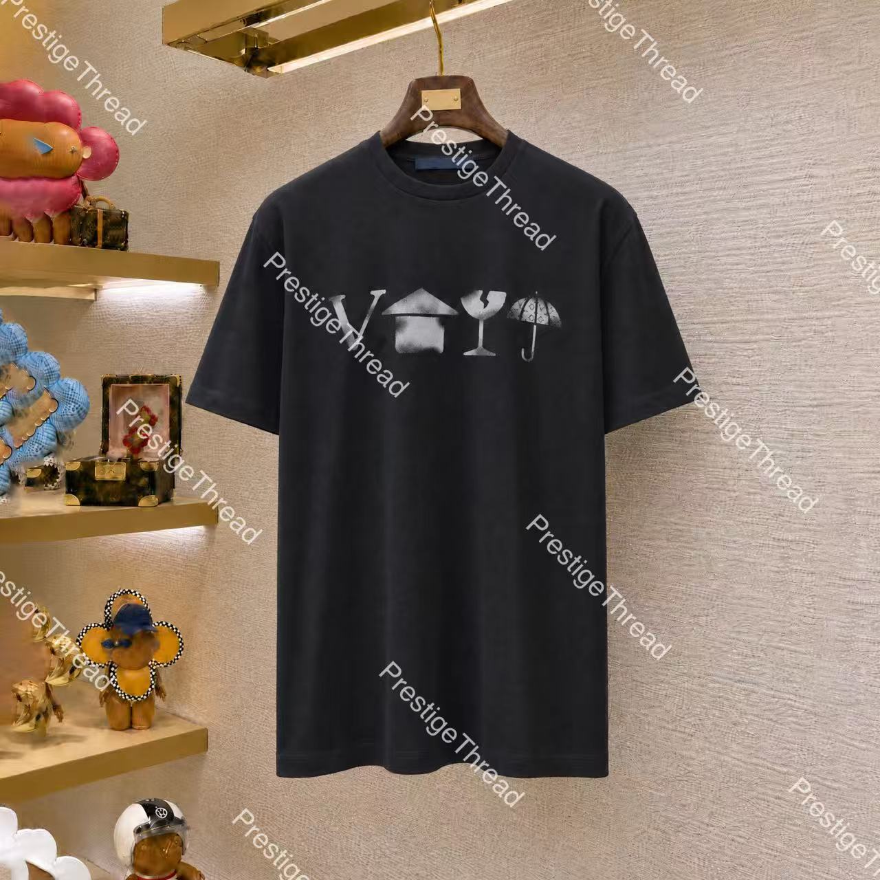 26 New Fall/Winter Collection Designer Printed Short Sleeve Crew Neck Cotton Letter Blur Print Men's T-Shirts
