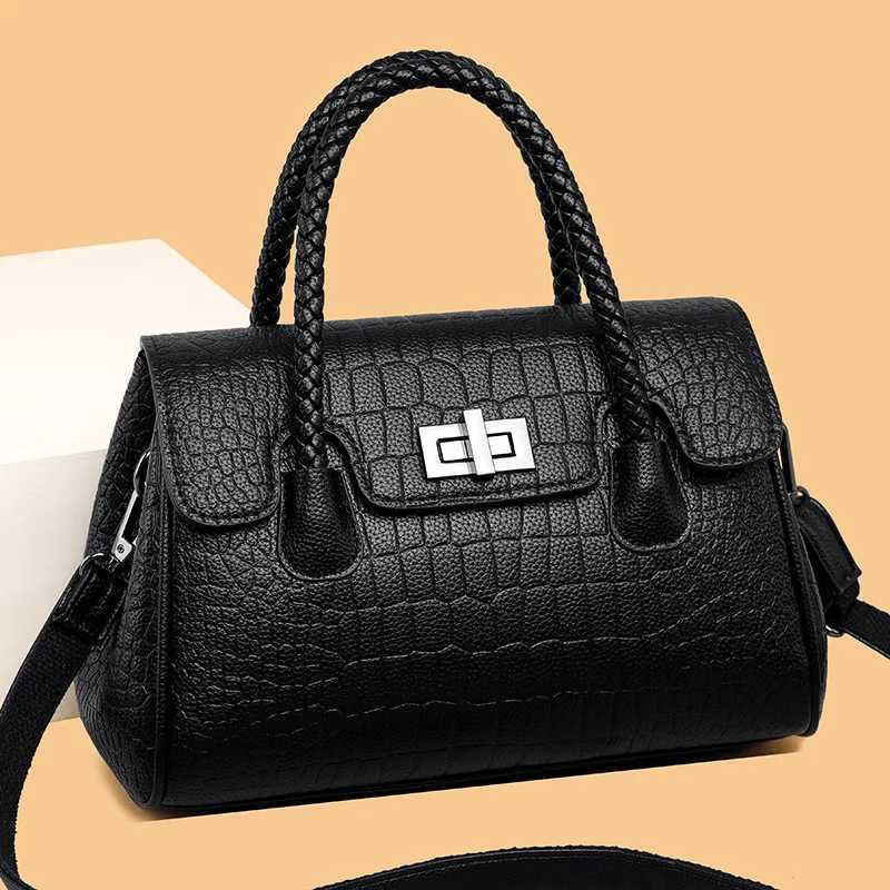 Soft Leather odile Pattern Handbag Urban Simple Mom Bag Mid-Age Women's Single Shoulder Slant Cross Bag 2025 New Style Z260918